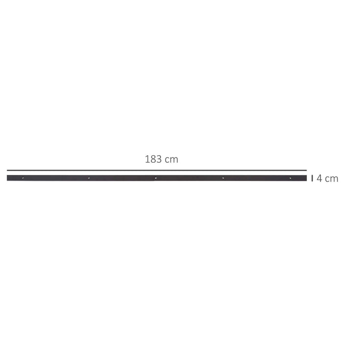 6FT/183cm Herraje para Puerta Corredera Kit de Accesorios para Puerta Corrediza de Madera con Guía de Suelo Riel de Acero al Carbono Café Oscuro