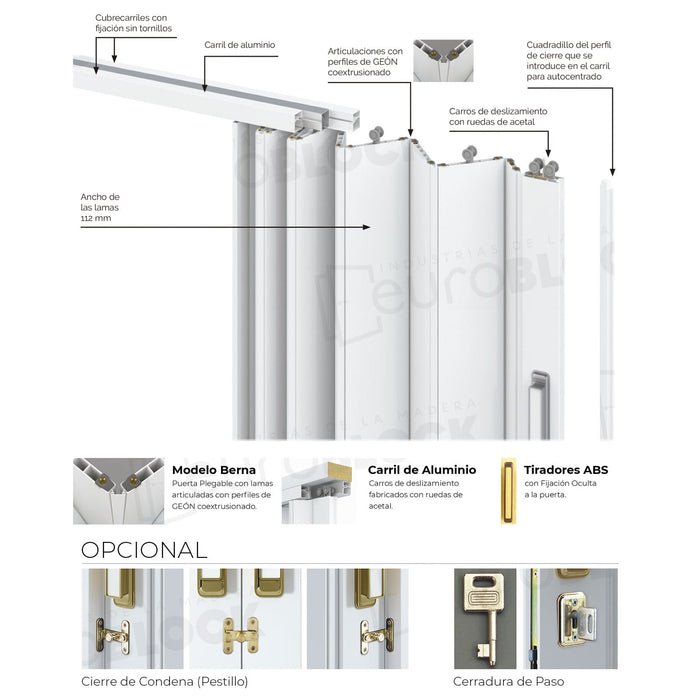Puerta Plegable PVC Berna Alto 245 cm.