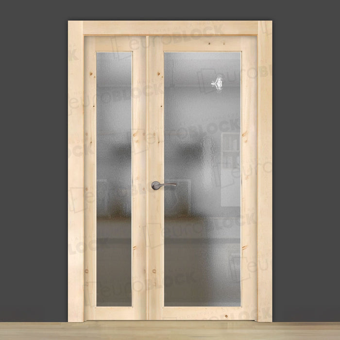 Puerta Doble para Salón Rústica GR004 (Madera sin barnizar)