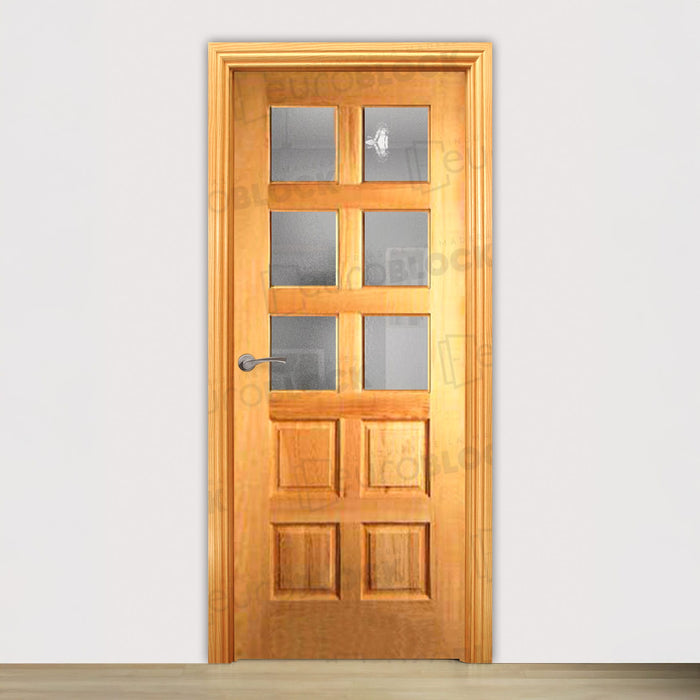Puerta Block Rústica de Madera 10-Tableros ZV6