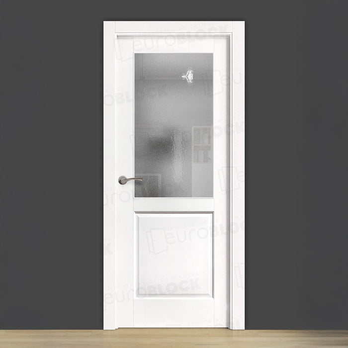 Puerta Block Rústica de Madera Alegría ZV1 Lacada en Blanco