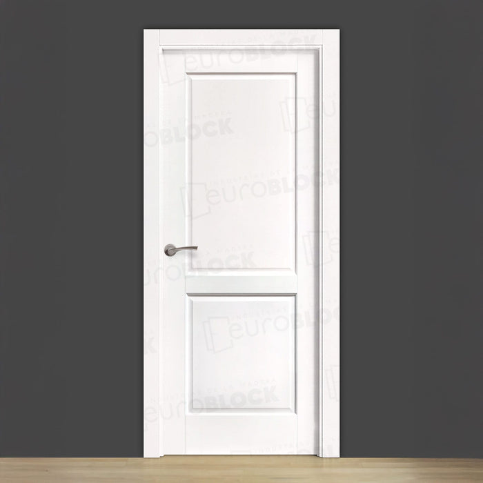 Puerta Block Rústica de Madera Alegría Lacada en Blanco