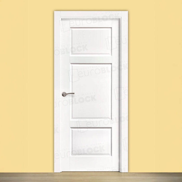 Puerta Block Rústica de Madera Bahía Lacada en Blanco