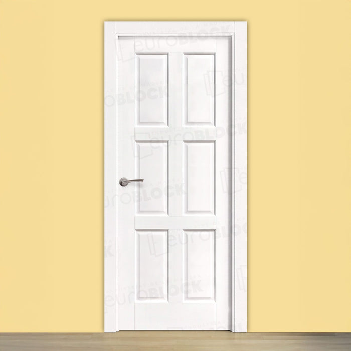 Puerta Block Rústica de Madera Bravo Lacada en Blanco