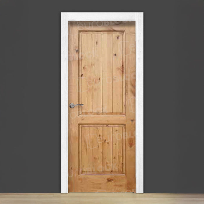 Puerta Block Rústica de Madera Brillante