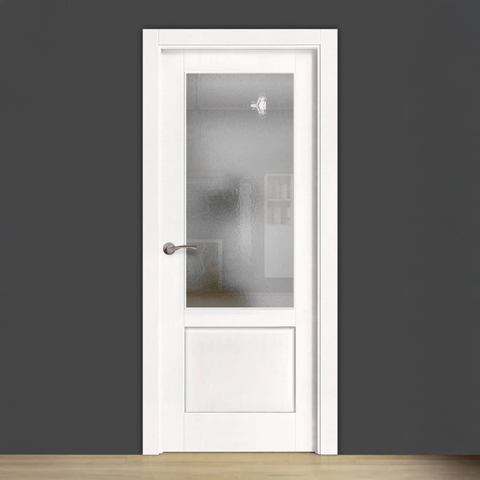 Puerta Block Rústica de Madera Carranza ZV1 Lacada en Blanco