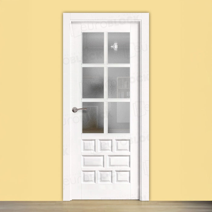 Puertas de Interior Rústicas Madera Castellana ZV6 Lacada en Blanco