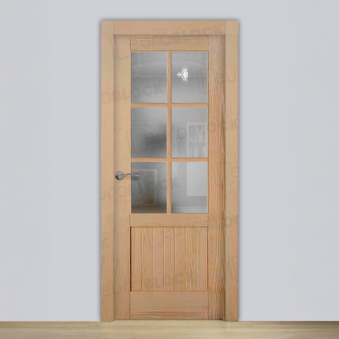 Puerta Block Rústica de Madera Cuenca ZV6 (Madera sin barnizar)