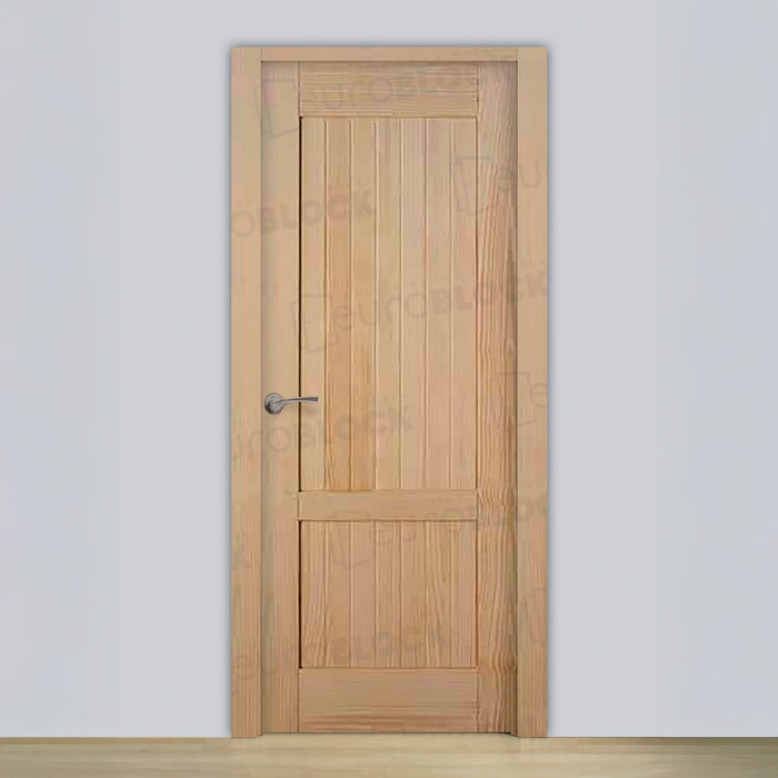 Puerta Block Rústica de Madera Cuenca (Madera sin barnizar)