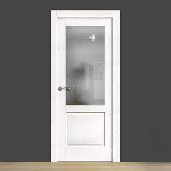 Puerta Block Rústica de Madera Galante ZV1 Lacada en Blanco
