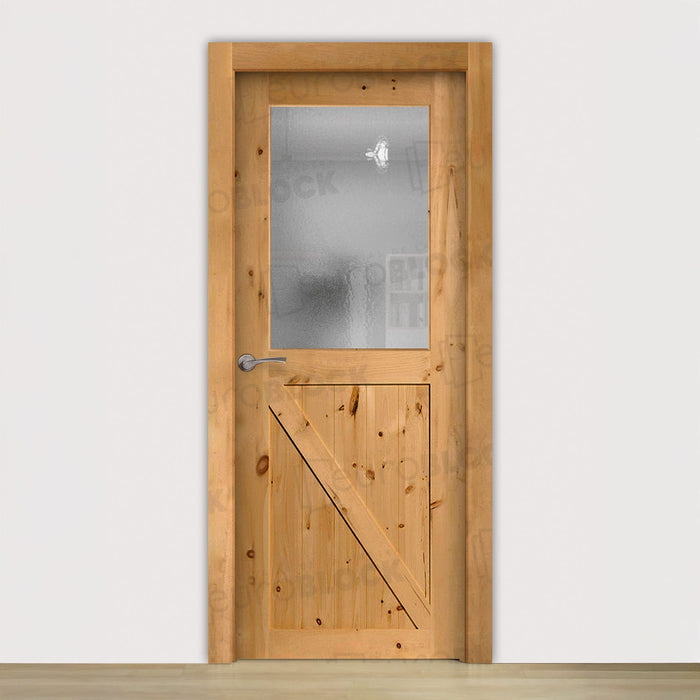 Puerta Block Rústica de Madera GR001 Teñida ZV1