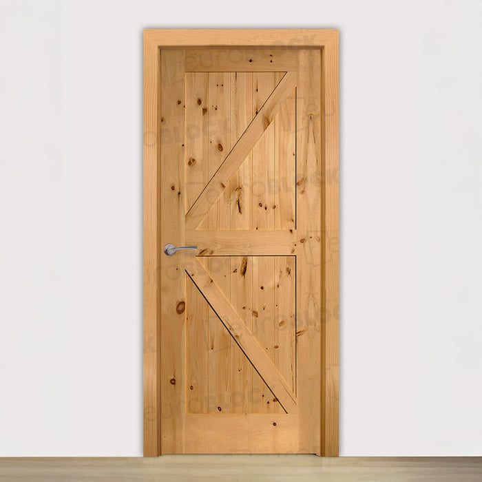 Puerta Block Rústica de Madera GR001 Teñida