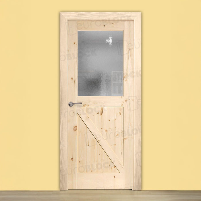 Puerta Block Rústica de Madera GR001 ZV1 (Madera sin barnizar)