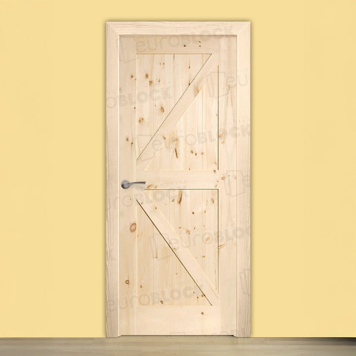 Puerta Block Rústica de Madera GR001 (Madera sin barnizar)