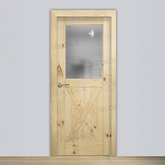 Puerta Block Rústica de Madera GR002 ZV1 (Madera sin barniz)