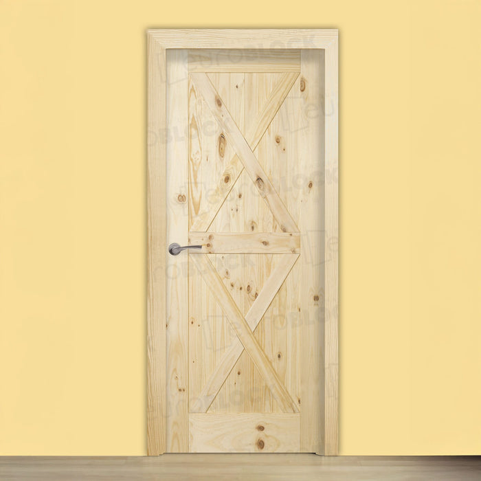 Puerta Block Rústica de Madera GR003 (Madera sin barnizar)