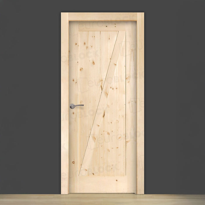 Puerta Block Rústica de Madera GR004 (Madera sin barnizar)
