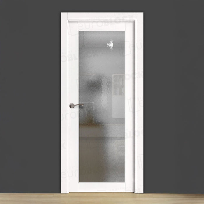 Puerta Block Rústica de Madera GR005  V1 Lacada en Blanco