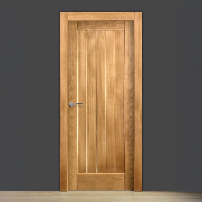Puerta Block Rústica de Madera GR005 Teñida