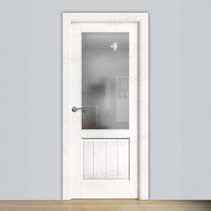 Puerta Block Rústica de Madera Heraldo ZV1 Lacada en Blanco