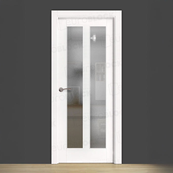 Puerta Block Rústica de Madera León V2 Lacada en Blanco