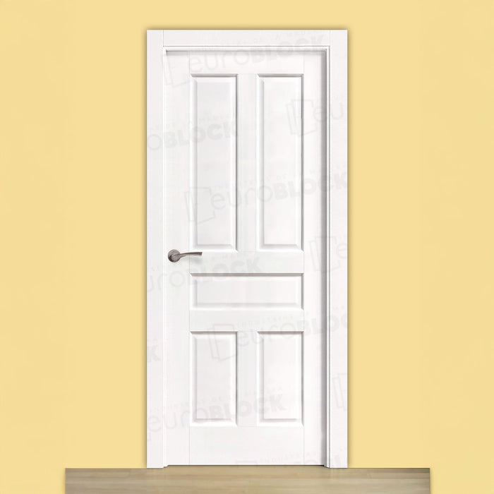 Puerta Block Rústica de Madera Malaga Lacada en Blanco