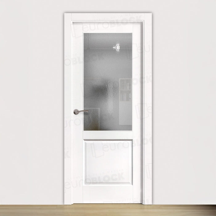 Puerta Block Rústica de Madera Pegaso ZV1 Lacada en Blanco