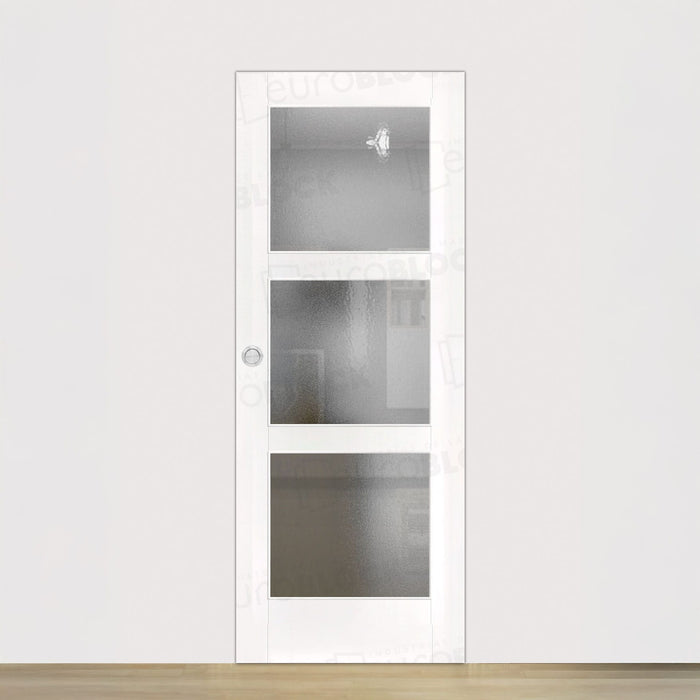 Puerta Corredera de Interior de Madera Amanecer V3 Lacada en Blanco