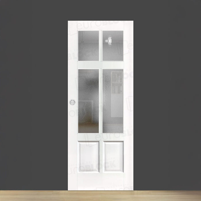 Puerta Corredera de Interior de Madera Arpa V4 Lacada en Blanco