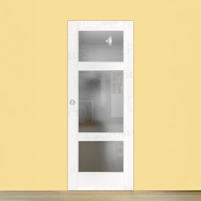 Puerta Corredera de Interior de Madera Bahía V3 Lacada en Blanco