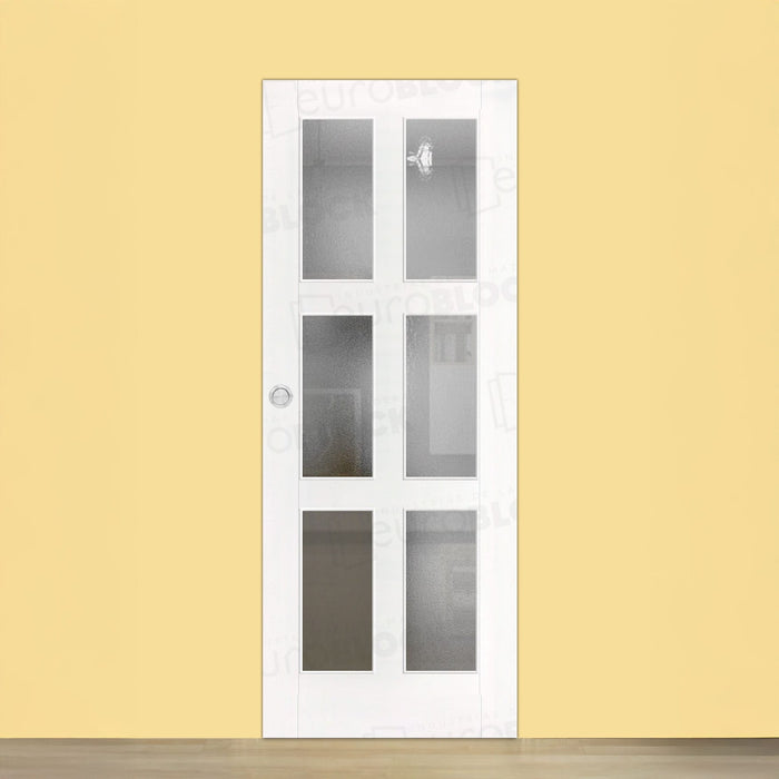 Puerta Corredera de Interior de Madera Bravo V6 Lacada en Blanco