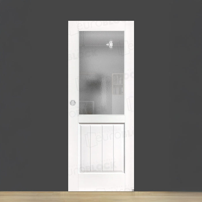 Puerta Corredera de Interior de Madera Brillante ZV1 Lacada en Blanco