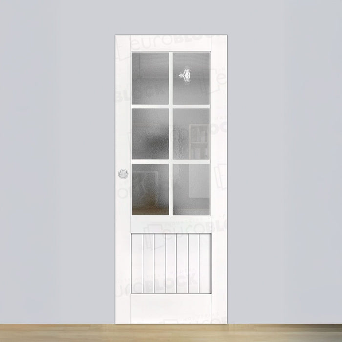 Puerta Corredera de Interior de Madera Cuenca ZV6 Lacada en Blanco