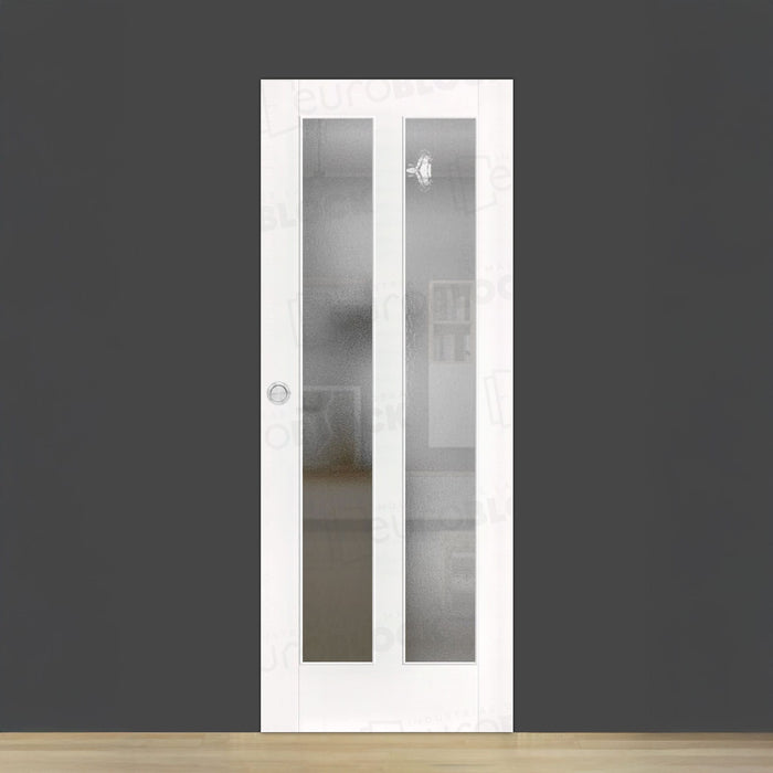 Puerta Corredera de Interior de Madera León V2 Lacada en Blanco