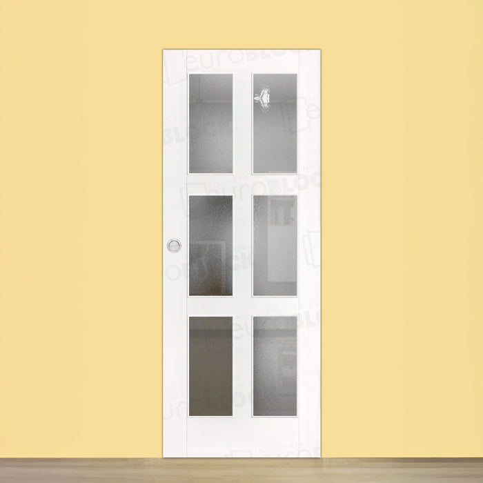 Puerta Corredera de Interior de Madera Malaga V2 Lacada en Blanco