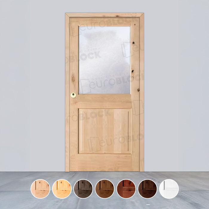 Puerta de Exterior de Madera Maciza Serie 1100-V1