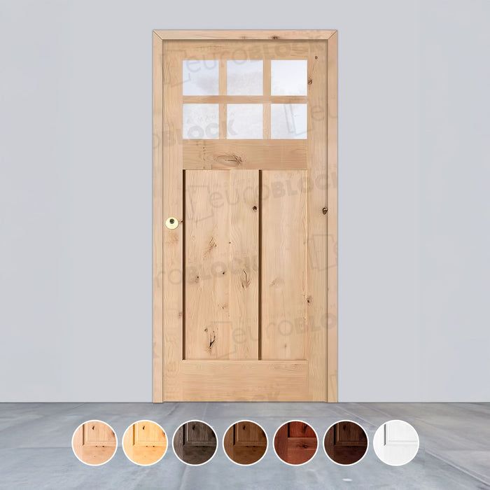 Puerta de Exterior de Madera Maciza Serie 4100-V6