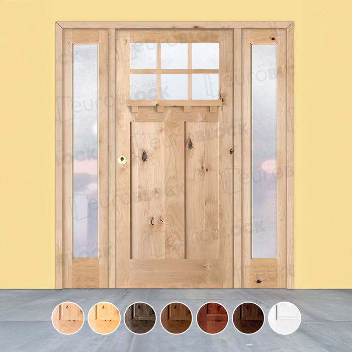 Puerta de Exterior con Dos Fijos de Madera Maciza Serie 4100-T-V6