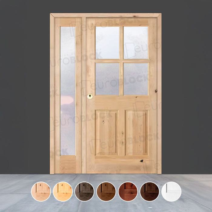 Puerta de Exterior con Fijo de Madera Maciza Serie 5100