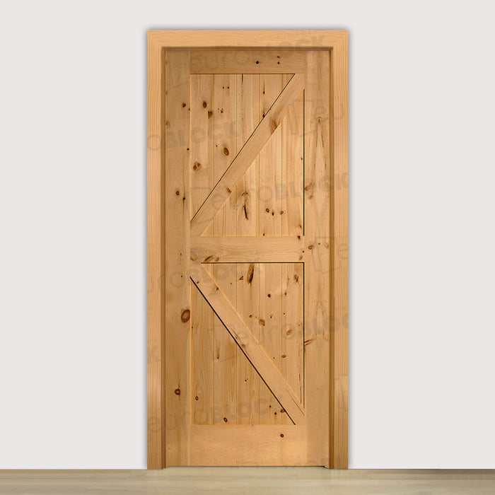 Puerta de Vaivén en Block de Interior Rústica de Madera GR001 Teñida