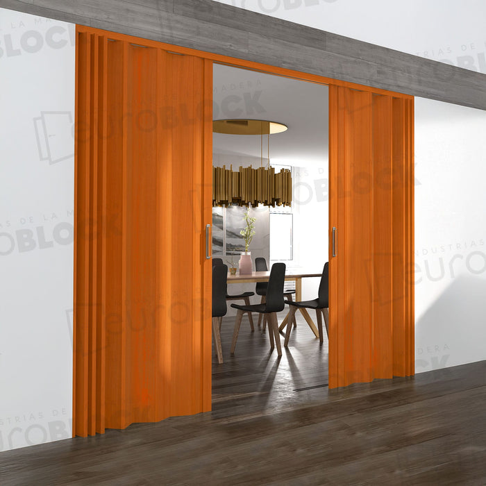 Puerta Plegable Madera Natural Sapelly Milán Alto 245 cm.